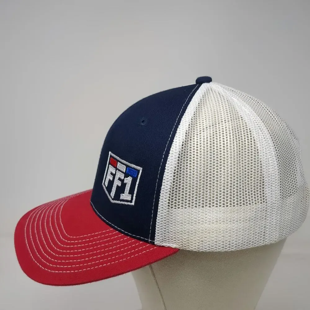 Outdoor Cap Trucker Hat Blue OSFM FF1 Shield Logo Mesh Back Snapback Red White